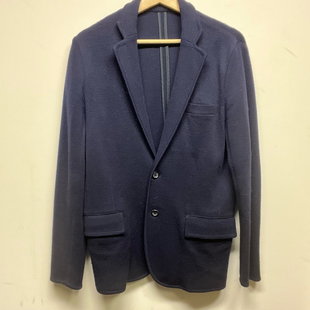 United Arrows Men's Navy Knit Blazer